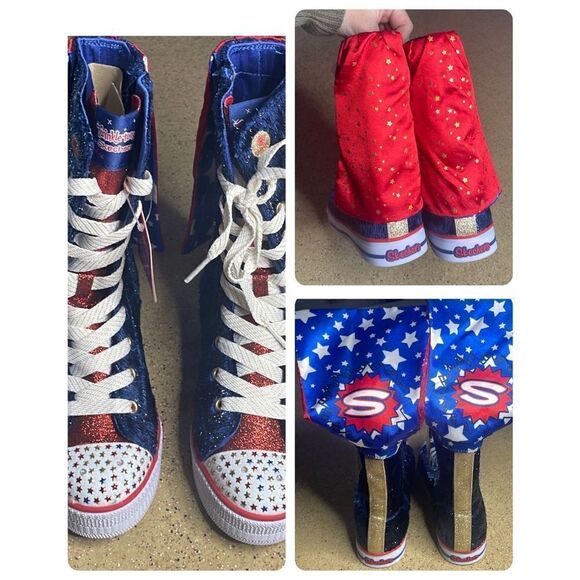 Sketchers Twinkle Toes Twinkle Hero Twinkle Lite High Top Sneakers sz 3.5 - Picture 6 of 10